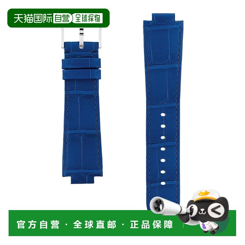自营1h可退 欧洲直邮LV路易威登 Tambour蓝色皮革针扣闭合表带男