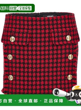 香港直邮Versace 格纹半身裙 10173111A12270a字裙