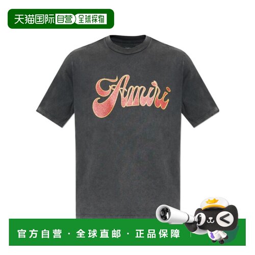 香港直邮AMIRI 男士T恤 AMJYTE1246001 AW2025 灰色支付后1h可退