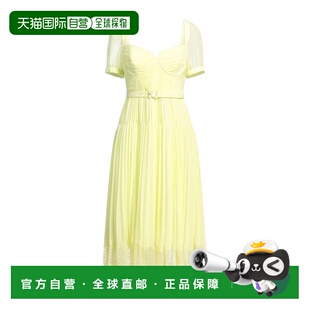 Portrait 舒适时尚 女士 green绿色 褶裥连衣裙 香港直邮Self