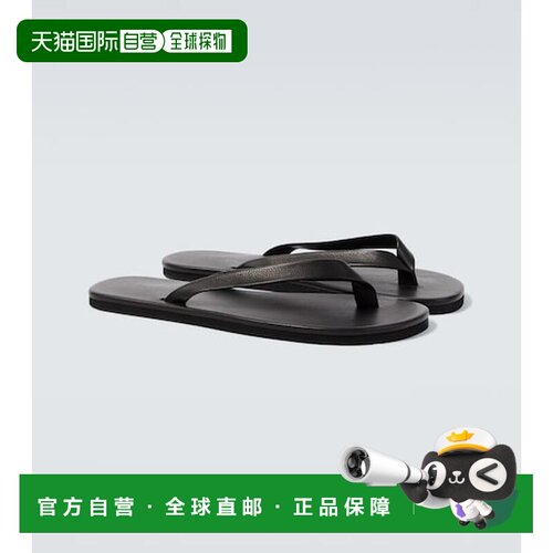 香港直邮AURALEE 男士 皮质人字拖 BLACK黑色凉鞋 时尚舒适拖鞋