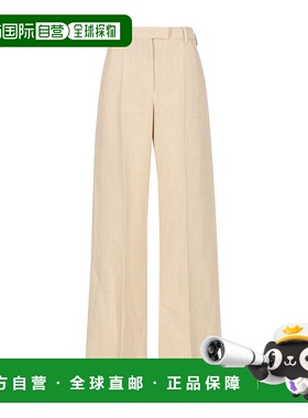 香港直邮Valentino 阔腿腰带环休闲裤 BRB5D06D2亚麻休闲显瘦外穿
