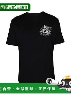 1h可退 香港直邮AMIRI 男士 徽标T恤 SS23MJG012 black黑色 舒适