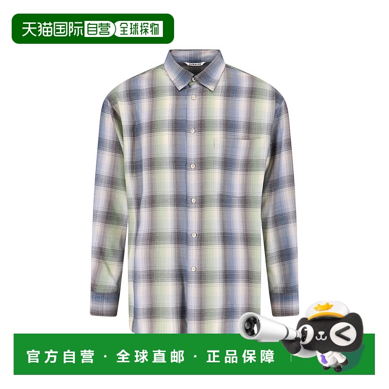 香港直邮AURALEE 男士 多色衬衫 A25AS01LCBLUEGREENCHECK