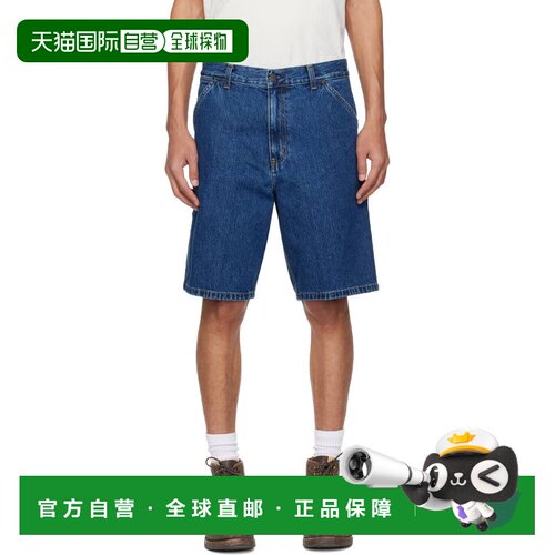 1h可退 香港直邮CARHARTT WIP 男士 蓝色 Single Knee 牛仔短裤 I