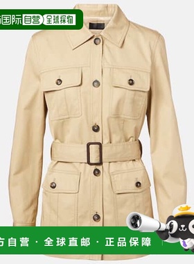 香港直邮NILI LOTAN 女士 Mila 束带棉质夹克 green绿色 舒适时尚