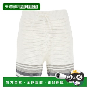香港直邮Casablanca Front 男士 白色抽绳束腰 Bermuda 1h可退
