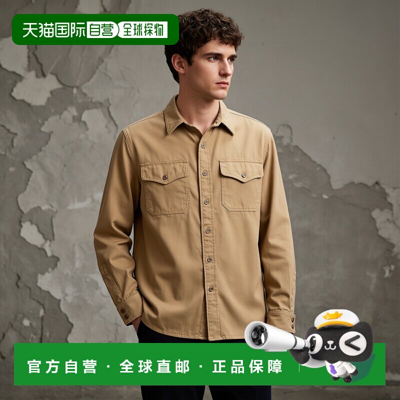 自营欧洲直邮RalphLauren拉夫劳伦 RRL军官斜纹工作服衬衫
