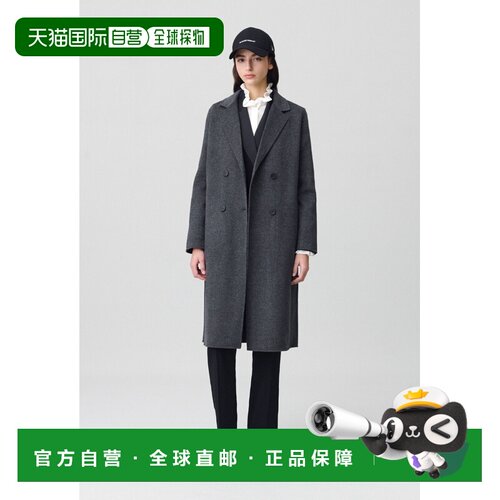 自营欧洲直邮Claudie Pierlot 女士炭灰色羊毛双面直筒外套
