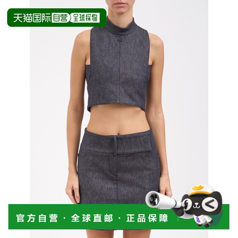 香港直邮Courreges 女士 牛仔半高领上衣 M225DTO419DE00359011GR