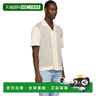 衬衫 香港直邮Rag 翻领单排扣短袖 Bone MBS22S013KI13ivrbklea