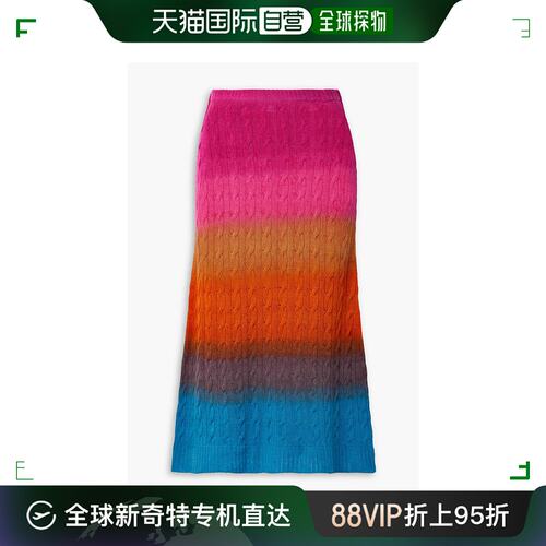 1h可退 香港直邮Etro 艾特罗 女士 条纹粗线针织羊毛中长半身裙 1