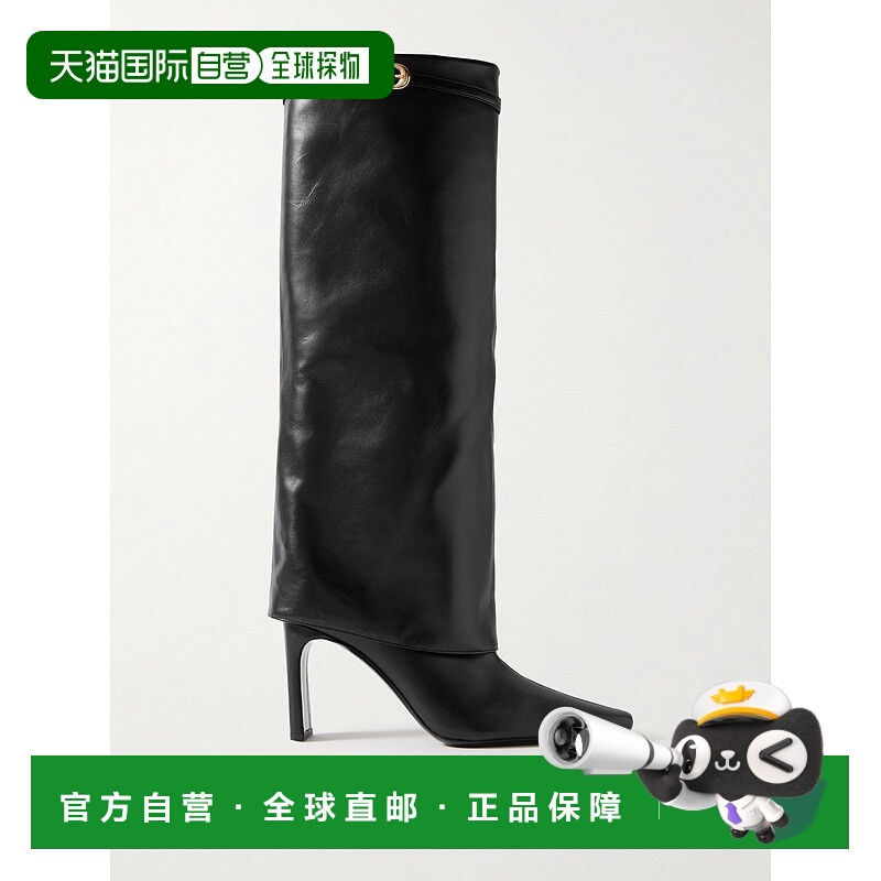 1h可退 香港直邮Staud 女士 Wally 搭扣皮质及膝靴子 F24F1003LNB