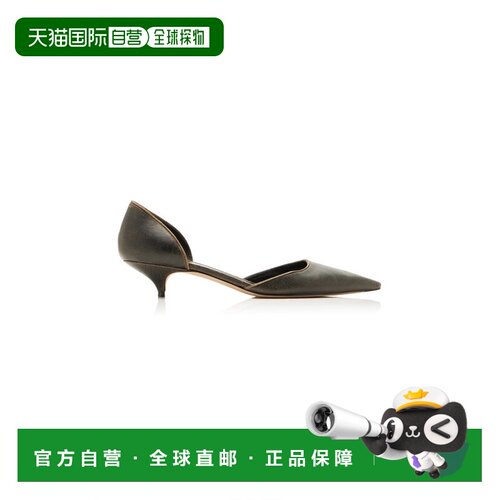 香港直邮The Row 女士 Liisa Kitten 皮质多尔赛浅口鞋