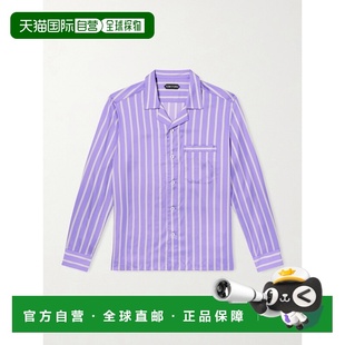 1h可退 香港直邮Tom Ford 汤姆 福特 男士 条纹真丝衬衫 HXH012FM