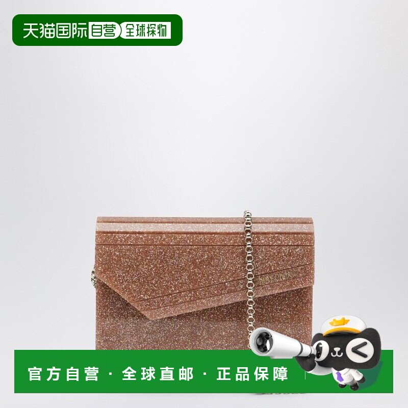 香港直邮Jimmy Choo 周仰杰 女士 CANDY 粉色亮片亚克力布织手包
