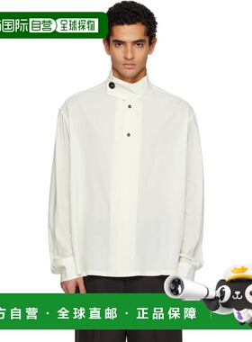 1h可退 香港直邮Lanvin 朗雯 男士 灰白色 Stand-Up Collar 衬衫