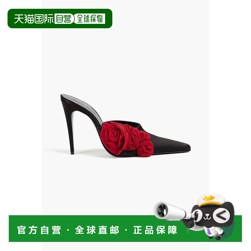 1h可退 香港直邮magda butrym 女士 花朵装饰绸缎凉拖 AW23HIGHMU