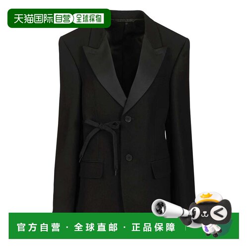 1h可退 香港直邮Balenciaga 巴黎世家 女士 SUIT 黑色羊毛西装外