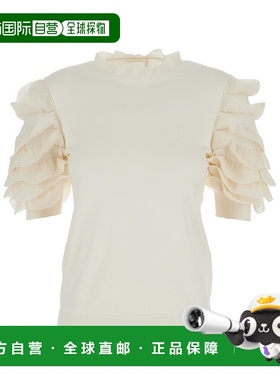 香港直邮Chloe 短袖荷叶边T恤 C24UMP15510