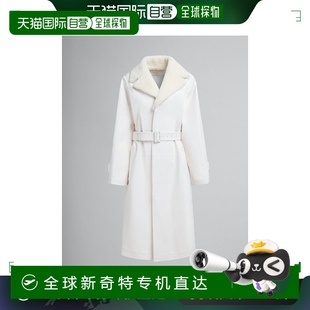 羊毛领白色纳帕大衣 欧洲直邮MARNI