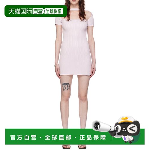 香港直邮Courreges 罗纹针织迷你连衣裙 224MRO416FI0001