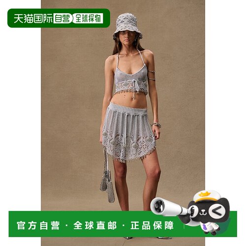 1h可退 香港直邮Rabanne 女士 for FWRD 卢勒克斯钩花迷你半身裙