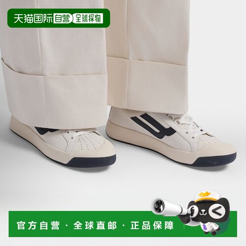 自营欧洲直邮Bally巴利 Competition男士白色皮革海军蓝运动鞋
