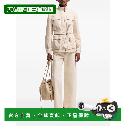 1h可退 香港直邮Moncler 盟可睐 女士 NATURAL CAMAL 宽松牛仔长
