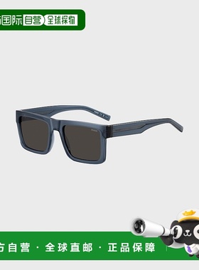 自营欧洲直邮HUGO BOSS雨果HUGO RED透明蓝色太阳镜 配灰色镜片