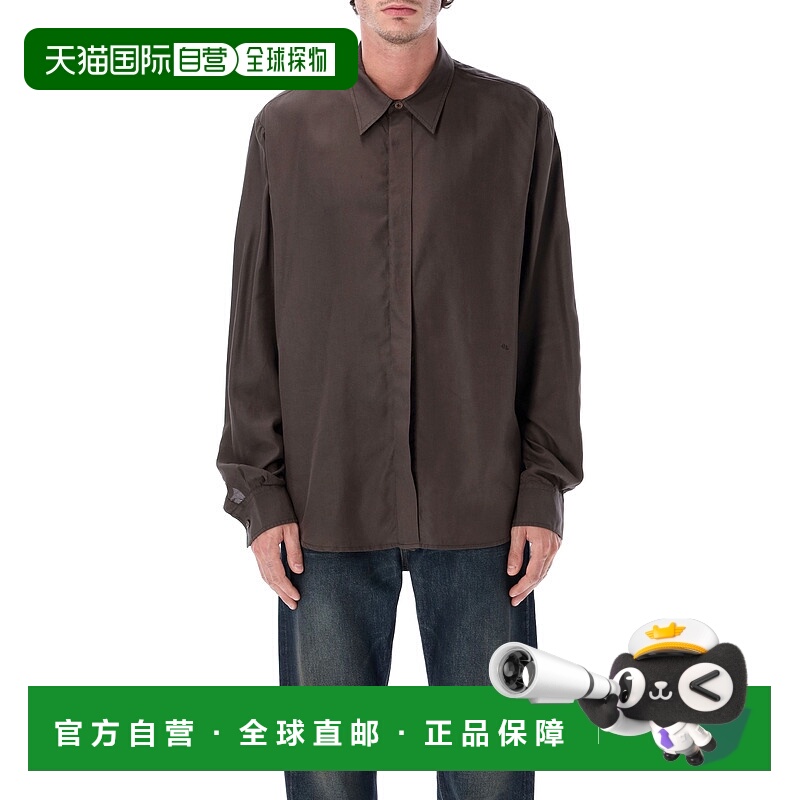 1h可退 香港直邮Our Legacy 男士 棕色宽松款天丝棉衬衫 M4252EDD