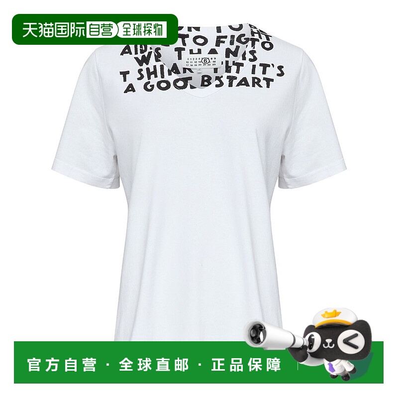 香港直邮Mm6 Maison Margiela 马丁 马吉拉 MM6 女士 V领SIDA T恤