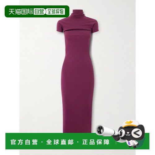 1h可退 alaia 女士 弹性针织高领中长连衣裙 AA9R2802K12包臀裙