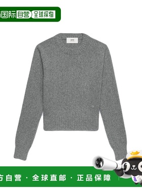 1h可退 香港直邮Ami Paris 女士 DE COEUR 徽标羊绒混纺毛衣 FKS1