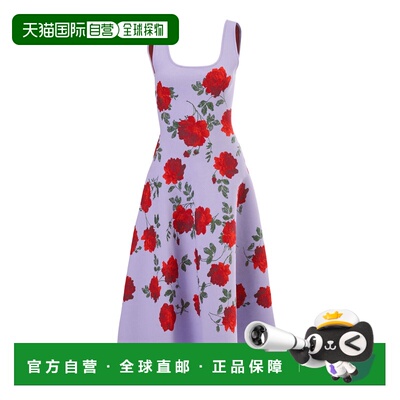 香港直邮CAROLINA HERRERA 女士 花朵提花中长连衣裙
