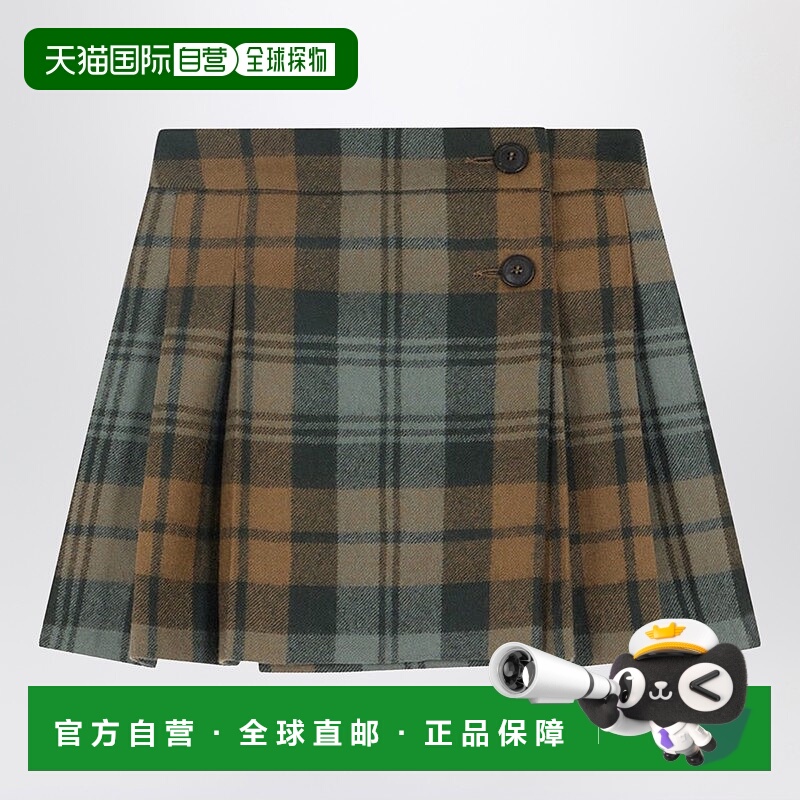 香港直邮Bonpoint 女童 Talissa 羊毛格纹图案褶叠短裙童装 W05GS