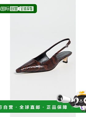 1h可退 香港直邮aeyde 女士 Catrina Moka 蛇纹小牛皮高跟鞋