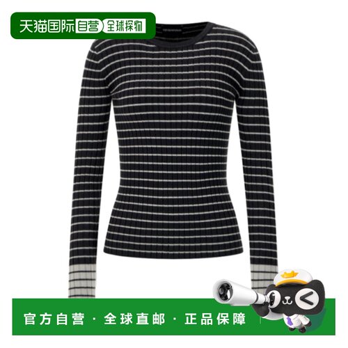 Emporio Armani 长袖圆领通体条纹针织衫 EW005644AF18758