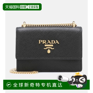 香港直邮Prada 女士 1h可退 普拉达 舒适时 细皮革肩包 black黑色