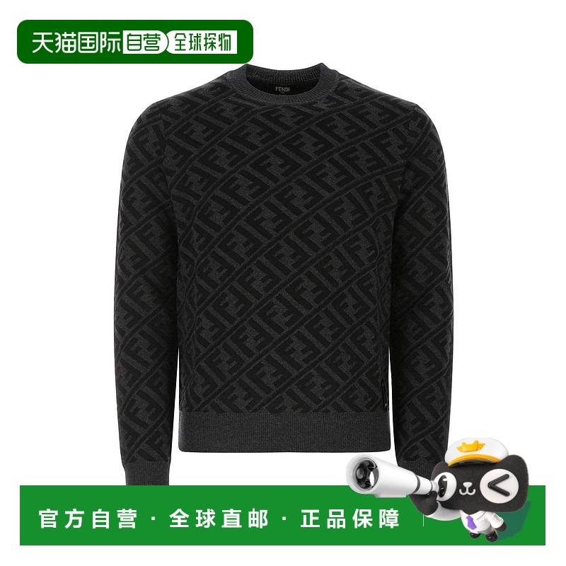 1h可退 香港直邮Fendi 芬迪 男士 徽标圆领毛衣 FZX005ALJX