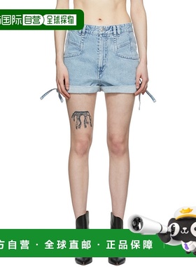 香港直邮Isabel Marant 蓝色徽标牛仔短裤 22ESH049122E014I