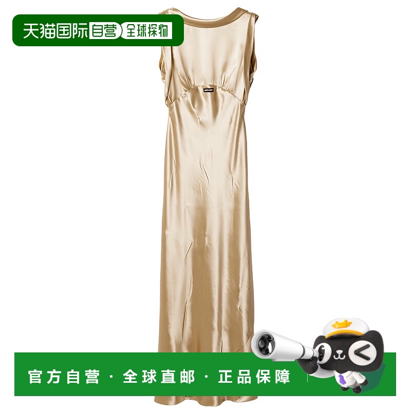 香港直邮Miu Miu 缪缪 女士 长款缎面连衣裙 MF6157SOOO15ZC