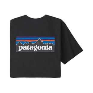 自营欧洲直邮PATAGONIA 男士黑色棉/涤纶短袖T恤