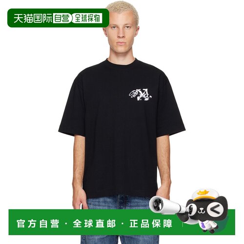 香港直邮off-white 男士 黑色 Stroke 2 Arrow Skate T恤 OMAA120