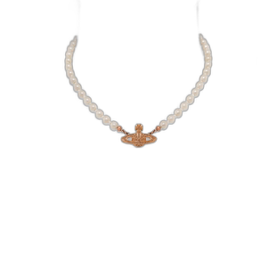 欧洲直邮VIVIENNE WESTWOOD西太后迷你浅浮雕珍珠项链玫瑰金色