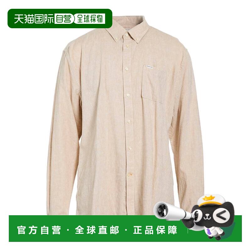 香港直邮barbour 巴伯尔 男士 纯色衬衫 beige米色 舒适时尚亚麻