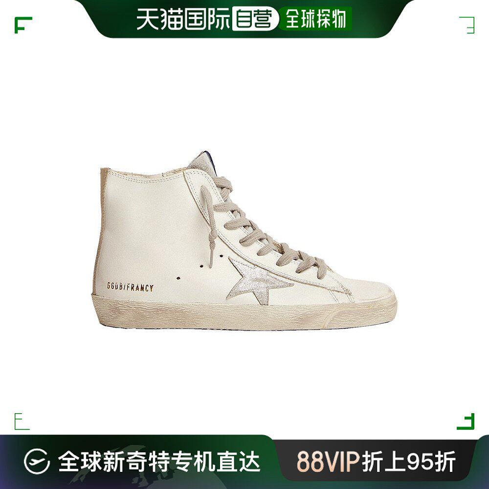 goldengooseggdb女士白色皮革拉链开合高邦小脏鞋