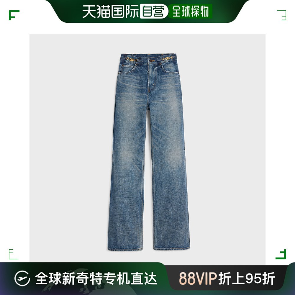 欧洲直邮CELINE/思琳 JANE 联合水洗牛仔喇叭牛仔裤