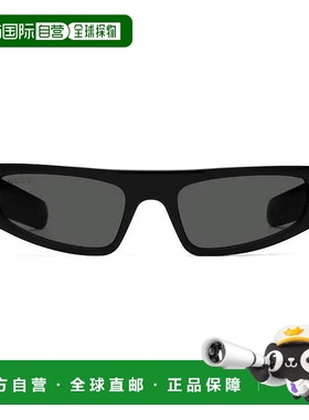 自营欧洲直邮Gucci/古驰 男士黑色金属字母Logo标识飞行员式太阳