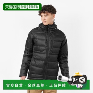 自营欧洲直邮SALOMON 深黑色合成材料男士连帽羽绒服